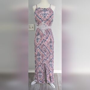 Good used condition. Boho chic pink maxi dress.